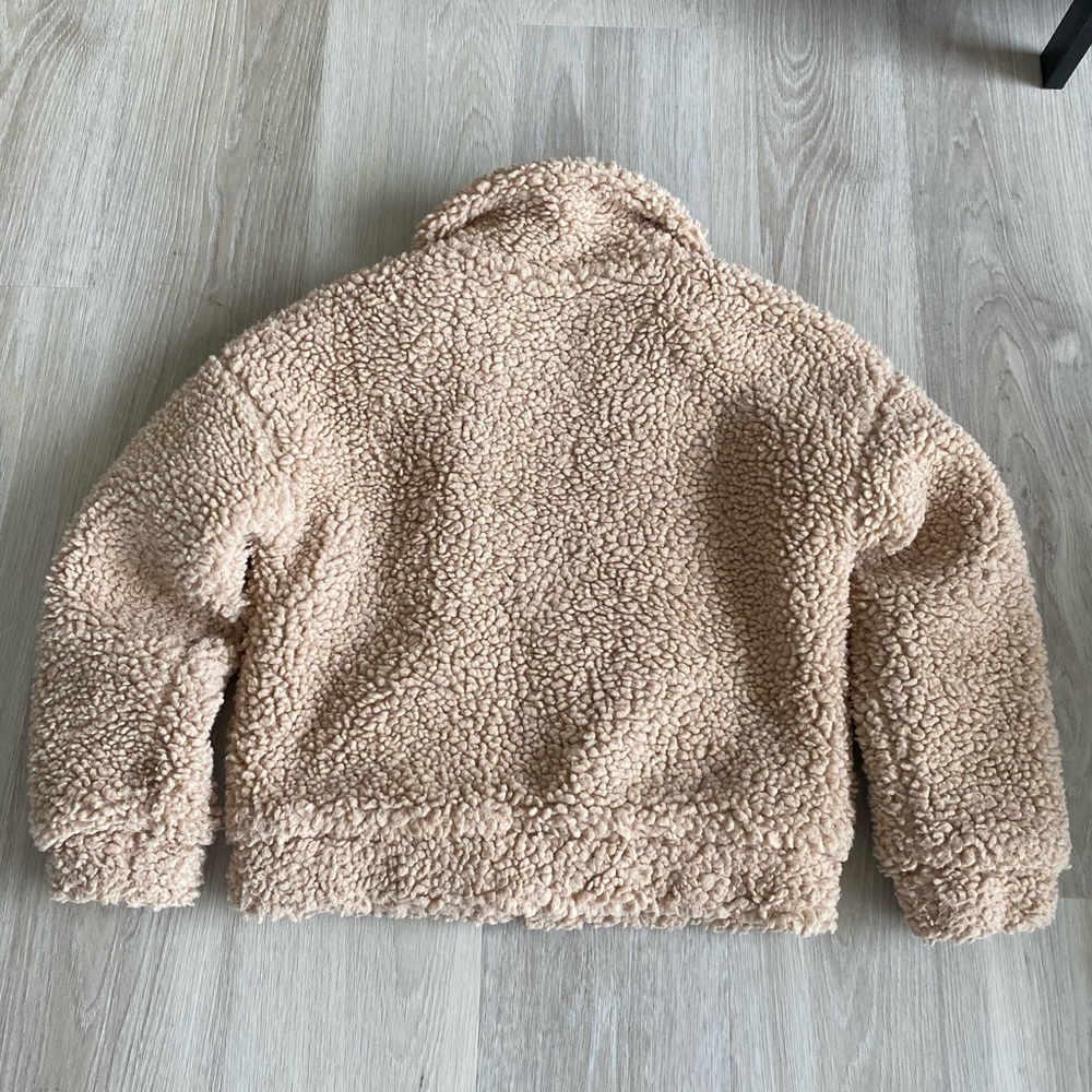 Peach pink teddy jacket - Picture 3 of 5